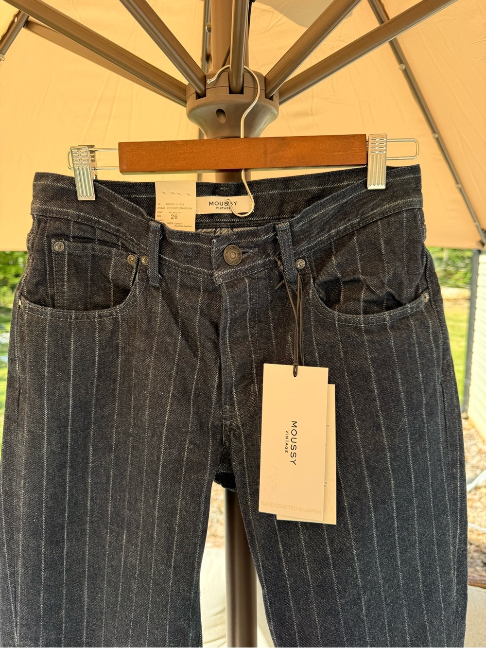 Moussy Vintage Syosset Pinstripe Straight Low-Rise Jeans - Picture 10 of 13
